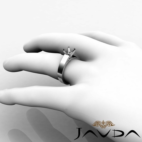 7gm Cathedral Engagement Simple Solitaire Semi Mount Set Wide Shank Ring 5.5m - Picture 17 of 30