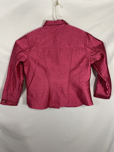 Susan Bristol Womens Petite Size PL Pink Quilted Long Sleeve Snap-Up Jacket - Picture 2 of 3