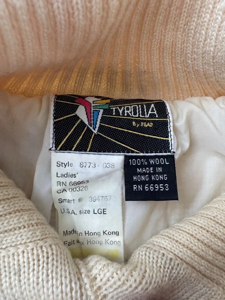 Винтажный Tyrolia на голову вязаный свитер Sz женщин XL шерсти неоновые абстрактный - Изображение 4 из 4