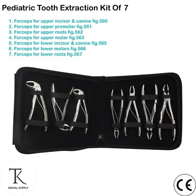 7er Set - Dental Instrumente Kinder Zahn Wurzeln Extraktion Chirurgie Pinzette