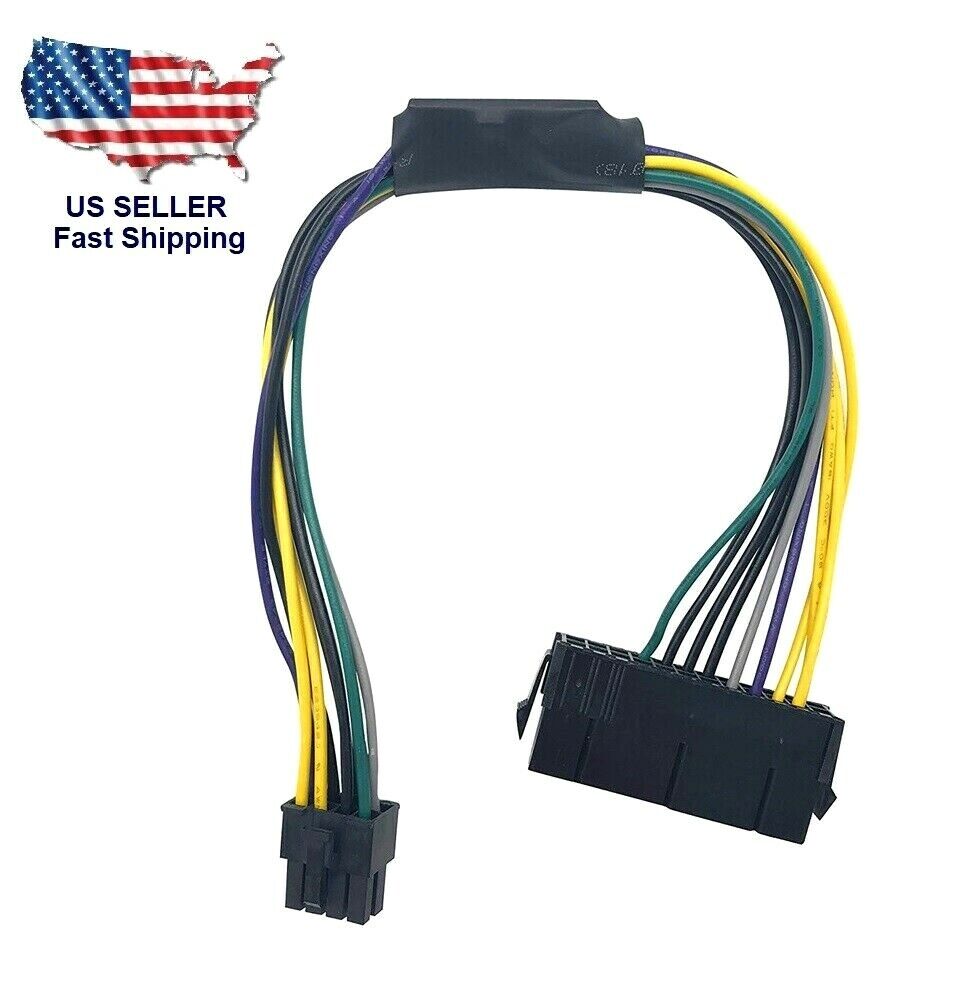 24 Pin to 8 Pin ATX Power Supply Adapter Cable for DELL OptiPlex PC Computers 