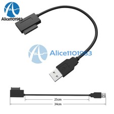 SATA Slimline to USB 2.0 Adapter Cable for Laptop CD DVD Rom Drive 7 6 13Pin