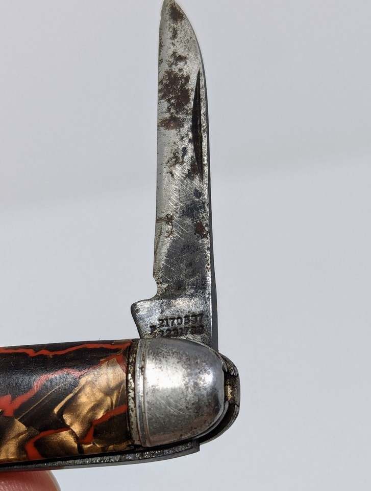 Vtg Pocket Knife Hammer Brand USA Celluloid Handle Red Brown 2Blade eBay