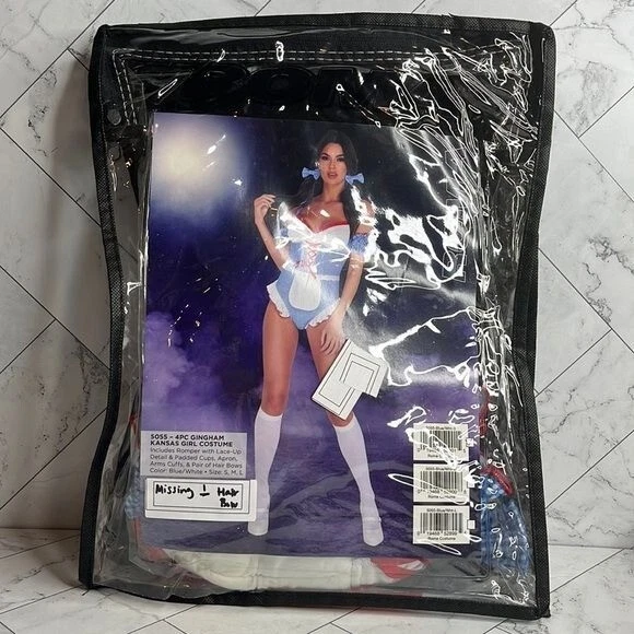 Roma Costumes 4pc Gingham Kansas Girl Adult Womens Costume Size S - Image 2 of 4