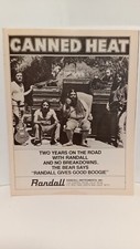 CANNED HEAT RANDALL GUITAR AMPLIFIERS  1977 ORIGINAL  10X8 - PRINT AD t6