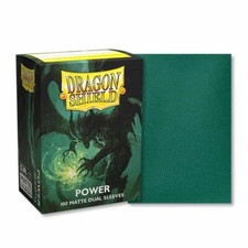 Dual Matte Metallic Power Green 100 ct Dragon Shield Sleeves Standard Size