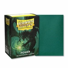 Dual Matte Metallic Power (Green) 100 ct Dragon Shield Sleeves Standard Size