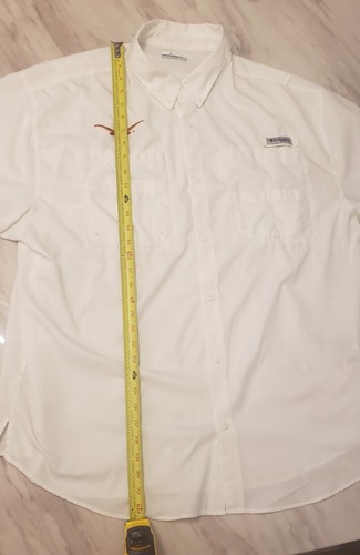 Texas Columbia PFG Fishing Shirt Men's White Size XXL Light Weight Longhorns - Picture 11 of 12
