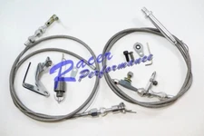 36" Stainless Braided Throttle & TH350 Turbo Transmission Kick Down Cable Kit 