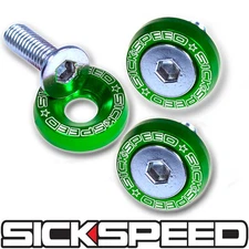 3 PC GREEN 5MM WINDSCREEN FENDER WASHER BOLT KIT FOR MOTORCYCLE WINDSHIELD M7
