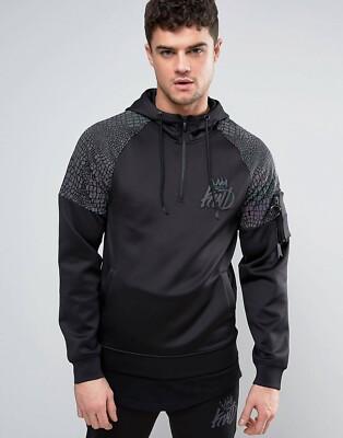 Kings Will Dream KWD Mens Long Sleeve Pullover Overhead Hoody Iridescent Sleeve