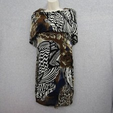 Mechant Womens Juniors Dess Size Medium Brown Short Sleeve Cover Pullover Mini