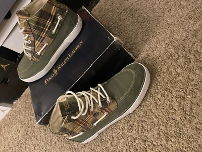 POLO RALPH LAUREN(ポロラルフローレン) ワークブーツ　8D Polo Ralph Lauren Mens Size 8D Green Madras Plaid Lander Chukka