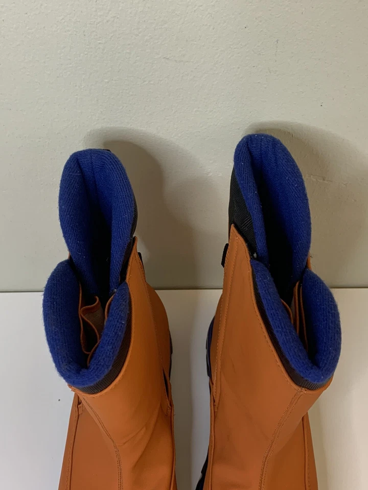 Lands' End Youth Boys Girls Size 5M Orange And Blue Winter Snow Rain Boots - Image 3 of 4