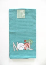Kay Dee Designs - Christmas Embroidered Waffle Towel - Noel Coastal - NWT