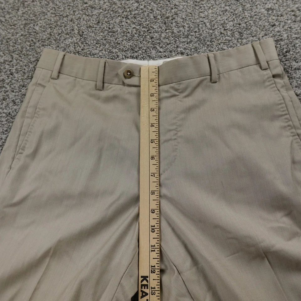 Zanella Pants Mens 32X31 Beige Wool Chino Trouser Dress Slacks Flat Front Italy - Image 4 of 4