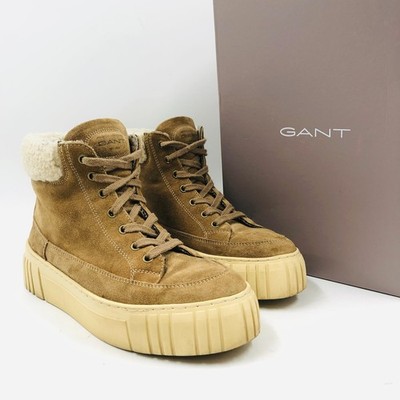 GANT Women's Brown Suede Leather Lace Up Ankle Boots EUR 38 UK 4.5 US 6.5