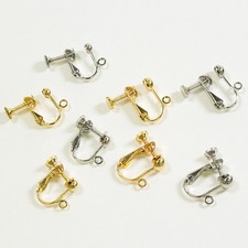 Screw-Back Spring Clip Earring Findings with Loop