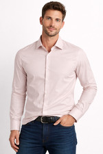 Calvin Klein Men Dress Shirt New M Pink Slim Fit Stretch Button up Long Sleeve