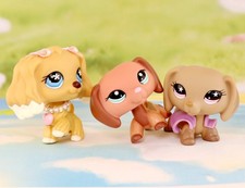 LPS Toy Figure Pet Dachshund Cocker Spaniel with Accessory Girl Gift Doll Animal