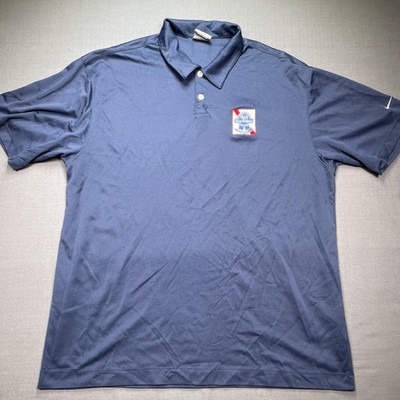 Blue Pabst Blue Ribbon Polo Shirt Mens XL Beer Logo Golf Nike Dri fit