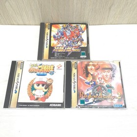 Japanese Sega Saturn Console bundle with 2 controllers, 6 games & memory tested