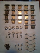 Vintage MCM Kitchen Bathroom Cabinet Knobs,hinges,pulls RD CA 1960 Matching Lot