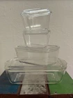 Vintage Pyrex Clear Glass Refrigerator Storage Dish Set