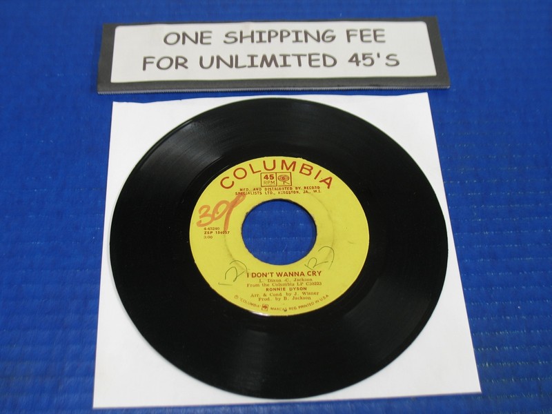 RONNIE DYSON - I Don't Wanna Cry / She's Gone - 1970 Soul Funk 45 Jamaican Press