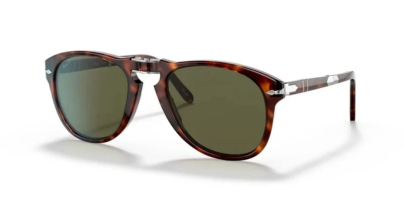 Persol PO0714SM 24/P1 Steve McQueen Sunglasses Havana Polarized Green 54mm Lens