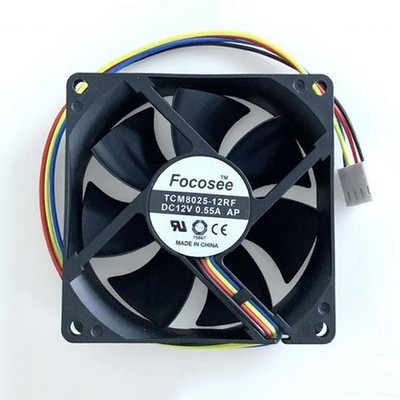 1 pc. New Focosee TCM8025-12RF PWM Cooling Fan 8025 DC12V 0.55A AP 8CM 4Pin #hj