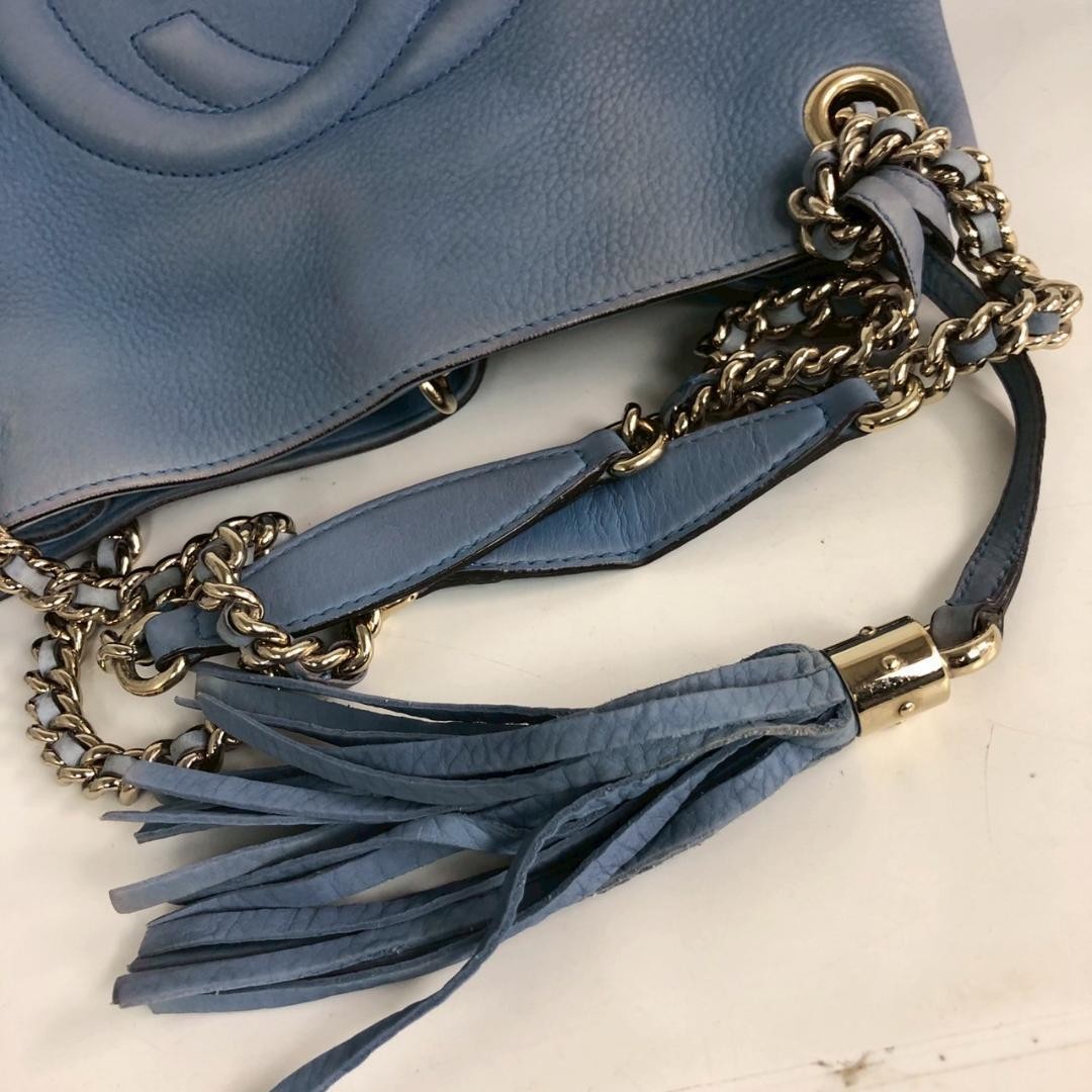 GUCCI Soho Interlocking Chain Shoulder Tote Bag Leather Women Used thumbnail 5