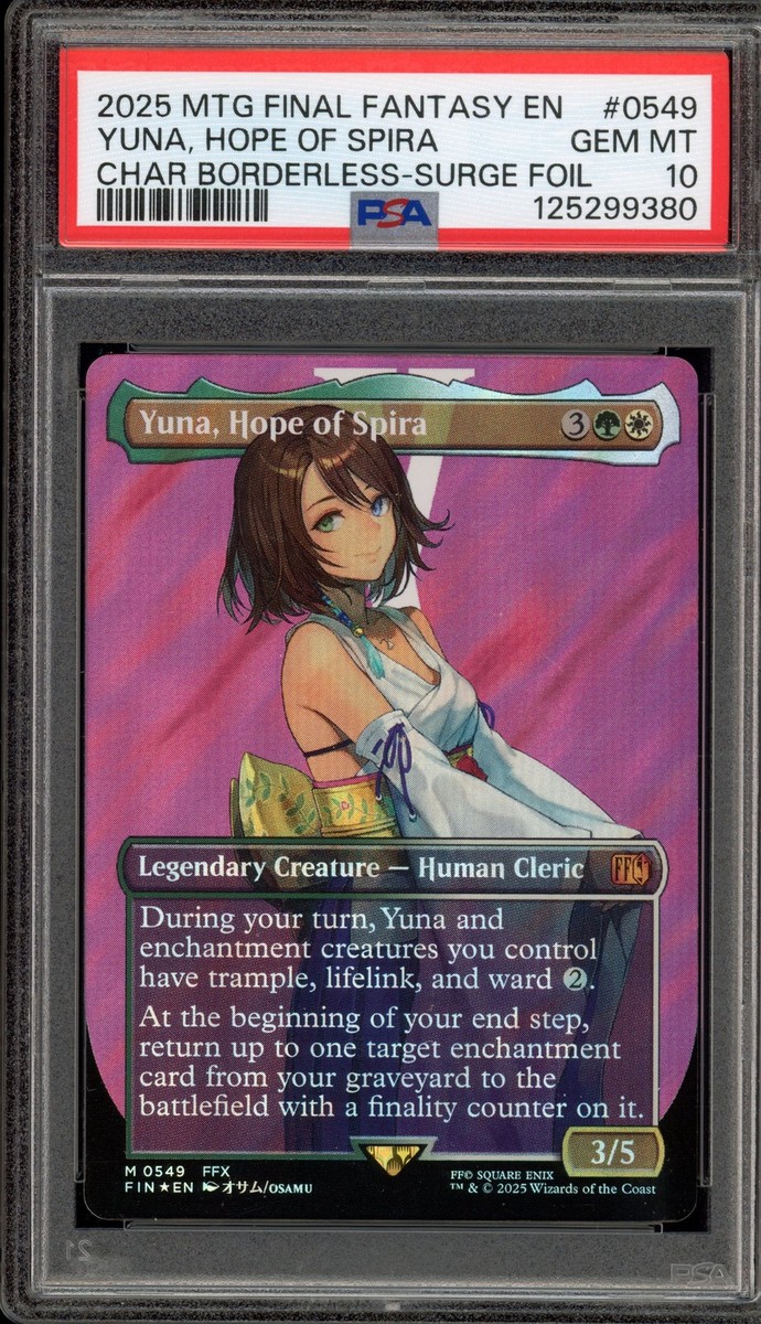 Magic MTG FF Yuna Hope of Spira FIN CHAR Borderless Surge Foil
