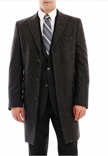 Mens Stafford Donnegal Tweed Classic Overcoat Size 44 Regular $250 - product listing photo