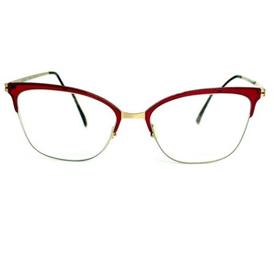 Modo 4095 RRED Titanium Cat Eye Eyeglass Frames Red Gold 54-17-140