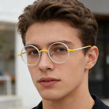 Vintage Titanium Glasses Frame Men Women Round Designer Eyeglass Ultralight