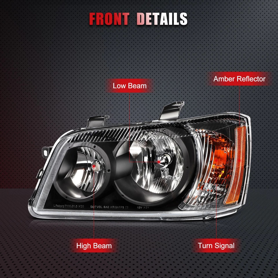 Farol par conjunto carcaça preta Toyota Highlander 2001-2007 - Imagem 3 de 4