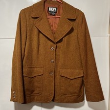 Vintage DKNY Jacket  Size 12 100% Wool Burnt ...