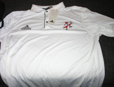 Adidas Louisville Cardinals Team Issued Basketball White Polo L NWOT D. Bird