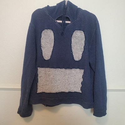 Mostly Heard Rarely Seen Blue White Speckled Mesh Face Men's Sweatshirt Large