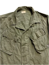 VTG 60s Slant Pocket Jungle Jacket Vietnam 3rd Pattern 1967 Not Ripstop Small