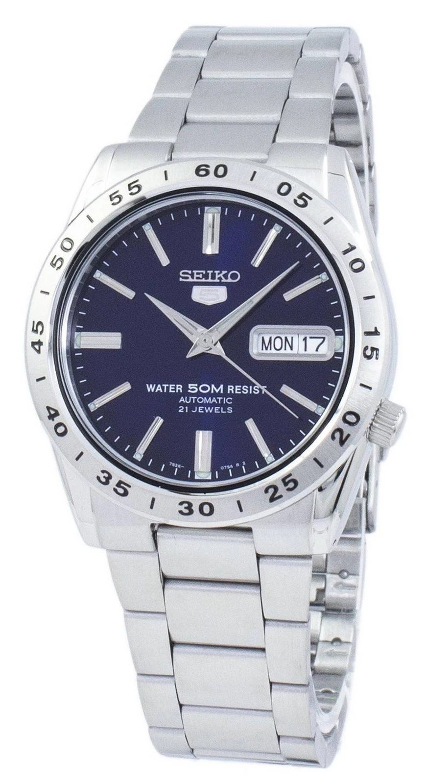 Seiko 5 Automatic SNKD99K1 Mens Watch Stainless Steel Blue Dial Day/Date 50M