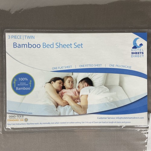 Hotel Sheets Direct 100% Bamboo Viscose 3-Piece Twin Bed Sheet Set (Sand) - Picture 2 of 2