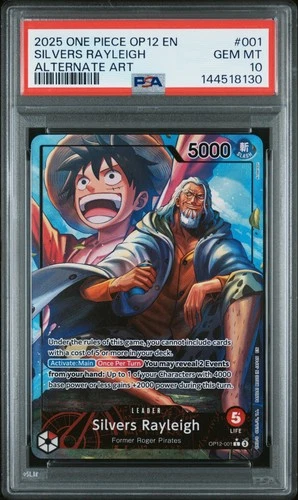 8130 Silvers Rayleigh 2025 One Piece Legacy of Master #OP12-001 Alt Art PSA 10