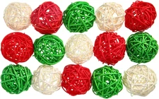 15 Pieces Wicker Rattan Balls Decorative Orbs for Bowl Centerpieces Christmas Va