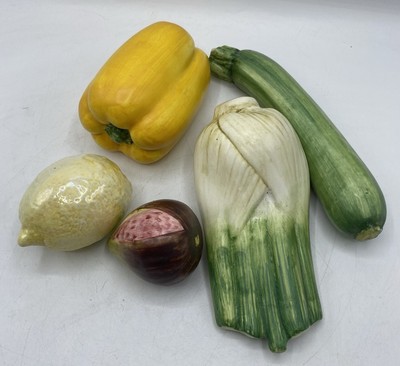 Keramik Künstliches Gefälschtes Obst Gemüse Zucchini Feige Zitrone Fenchel Pfeffer Requisite