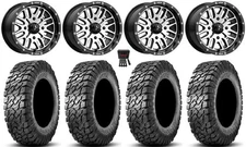MSA Brute 14" Wheels Machined 30" Predator Tires Kawasaki Brute Force IRS