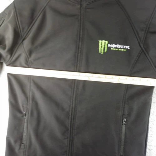 Monster Energy Jacket Mens Large Black Softshell Full Zip Embroidered Logo image 7