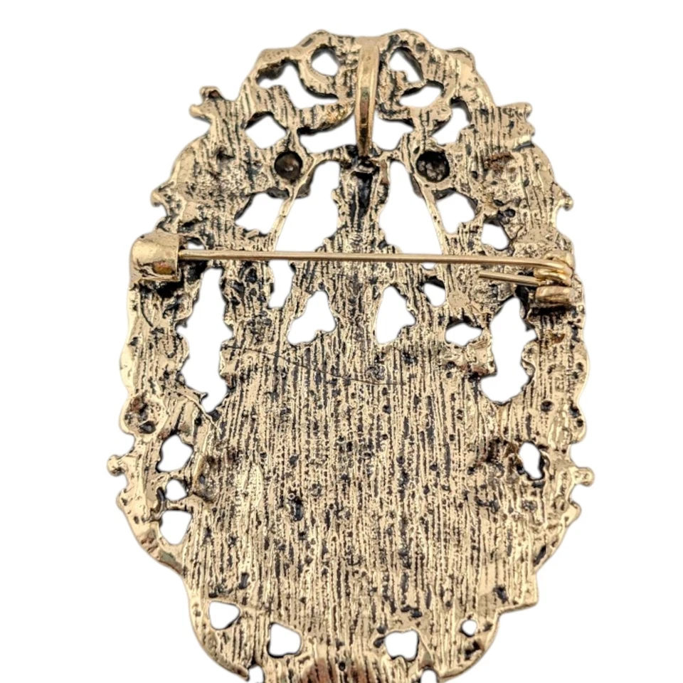 Broche/colgante María Antoineta dama de la corte con perlas falsas piedras rosas pin M2 Foto 3 de 4