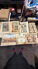 Lot of 6 Authentic Egyptian Papyrus Paintings Sandallia Handmade Art